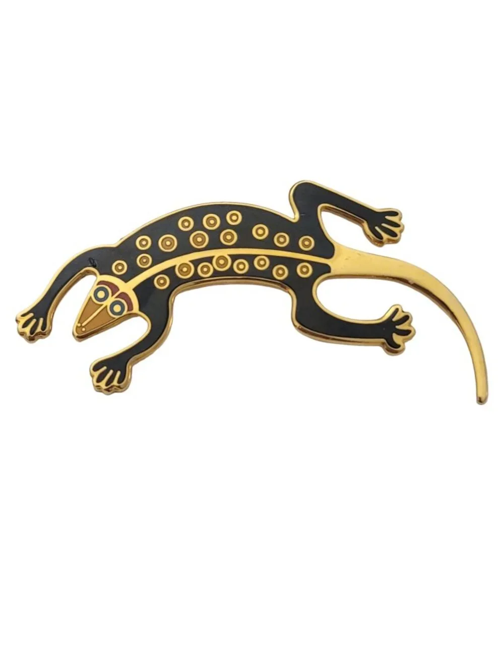 Laurel Burch Enamel Lizard Gecko Pin Brooch, Signed K259